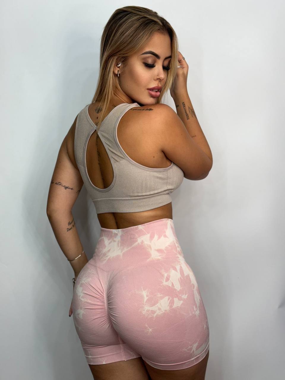 Conjunto Raiado Rosa Nuvem