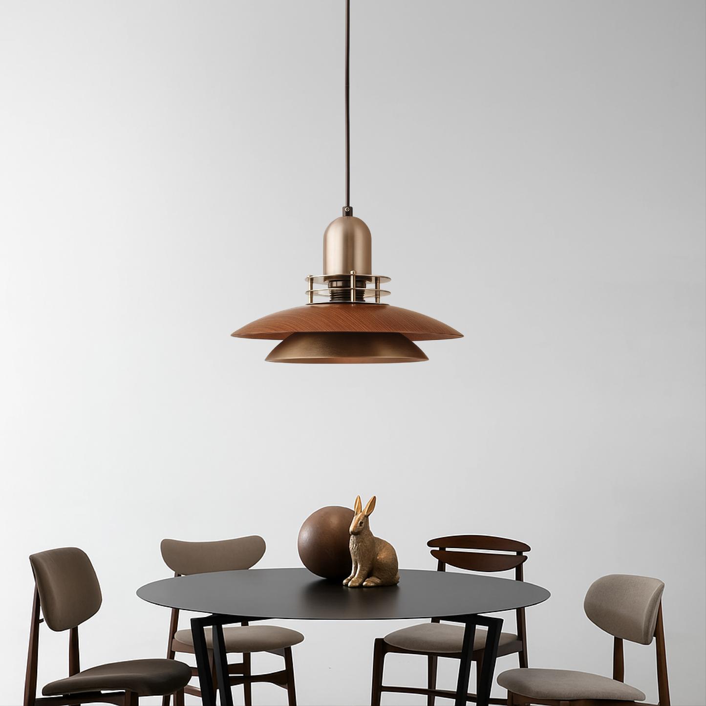 Walnut Wood Layer Pendant Light