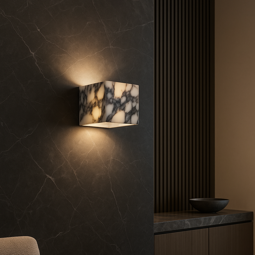 Marble Cube Wall Light