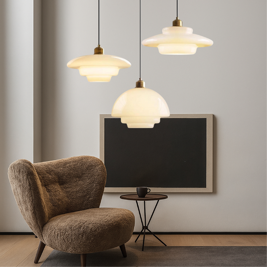 Milky White Glass Pendant Light