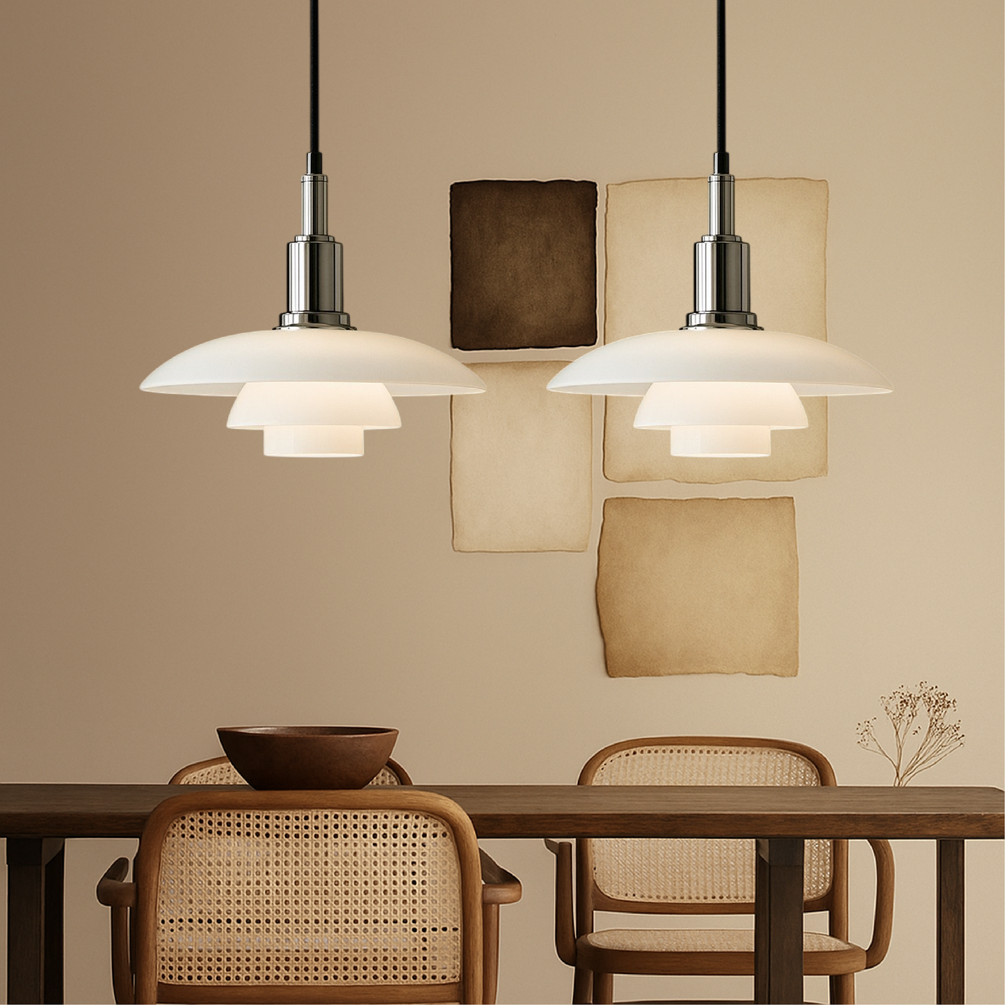 2/3 Head Danish Designer Pendant Light