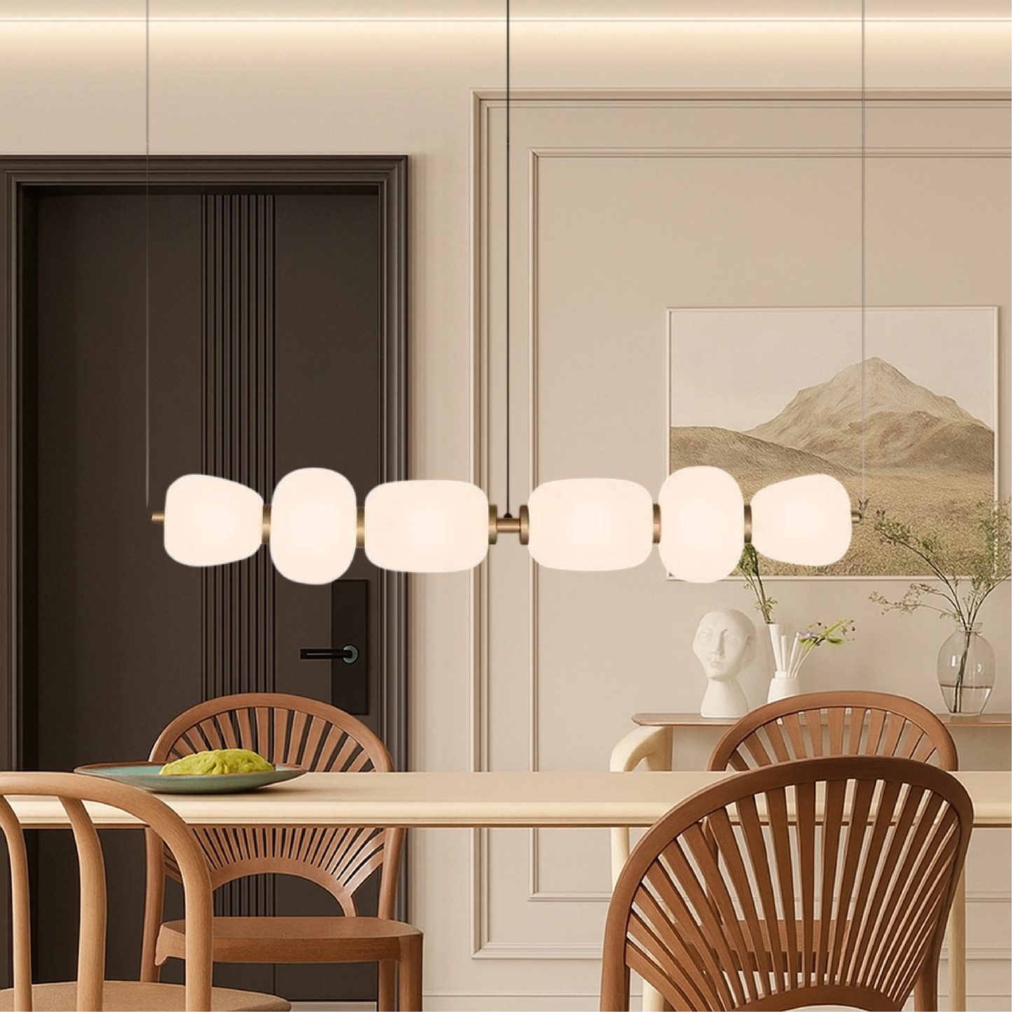 White Glass Bar Pendant Light