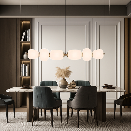 White Glass Bar Pendant Light