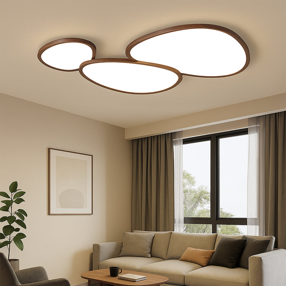 Ultra Thin Dark Wooden Ceiling Light