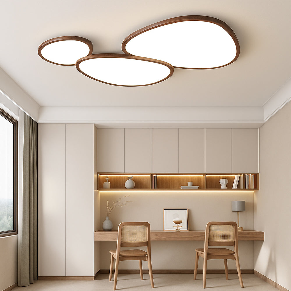 Ultra Thin Dark Wooden Ceiling Light