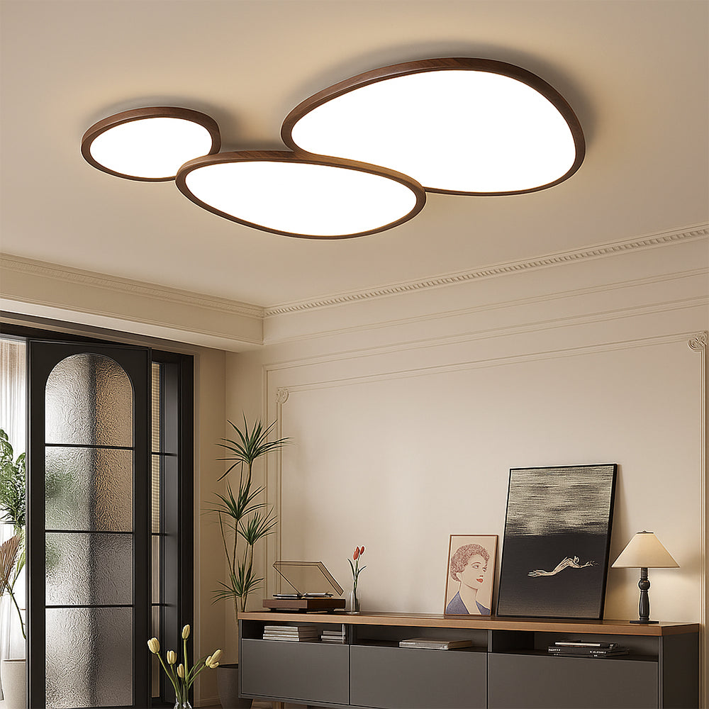 Ultra Thin Dark Wooden Ceiling Light