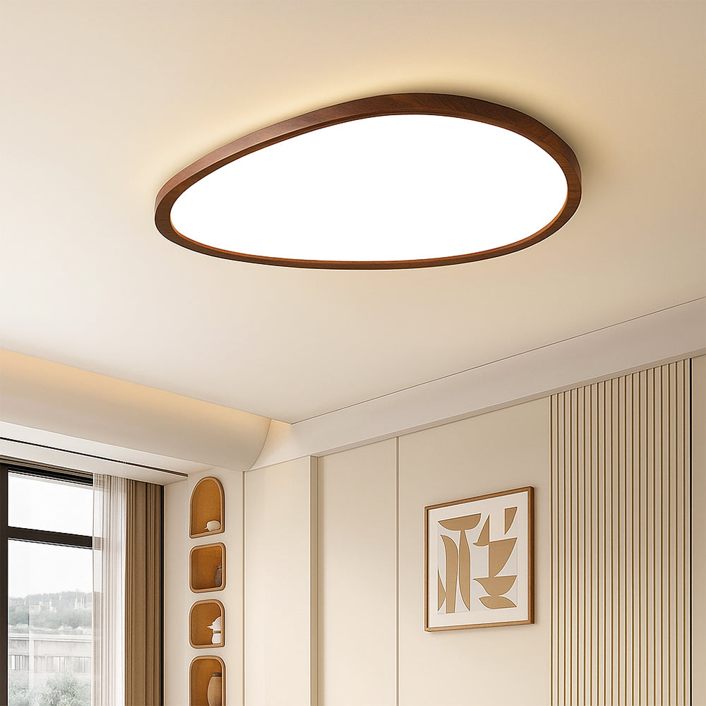 Ultra Thin Dark Wooden Ceiling Light