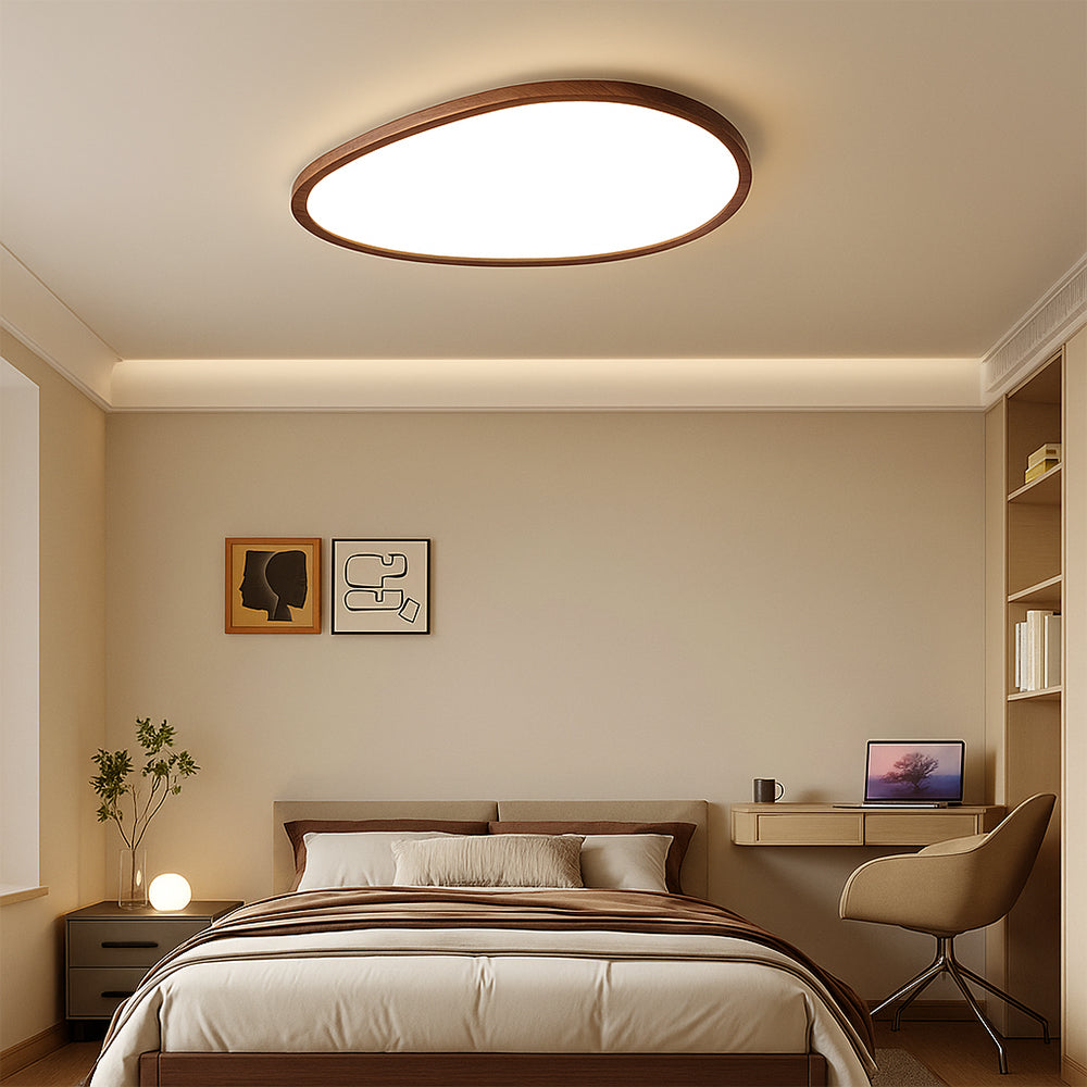 Ultra Thin Dark Wooden Ceiling Light