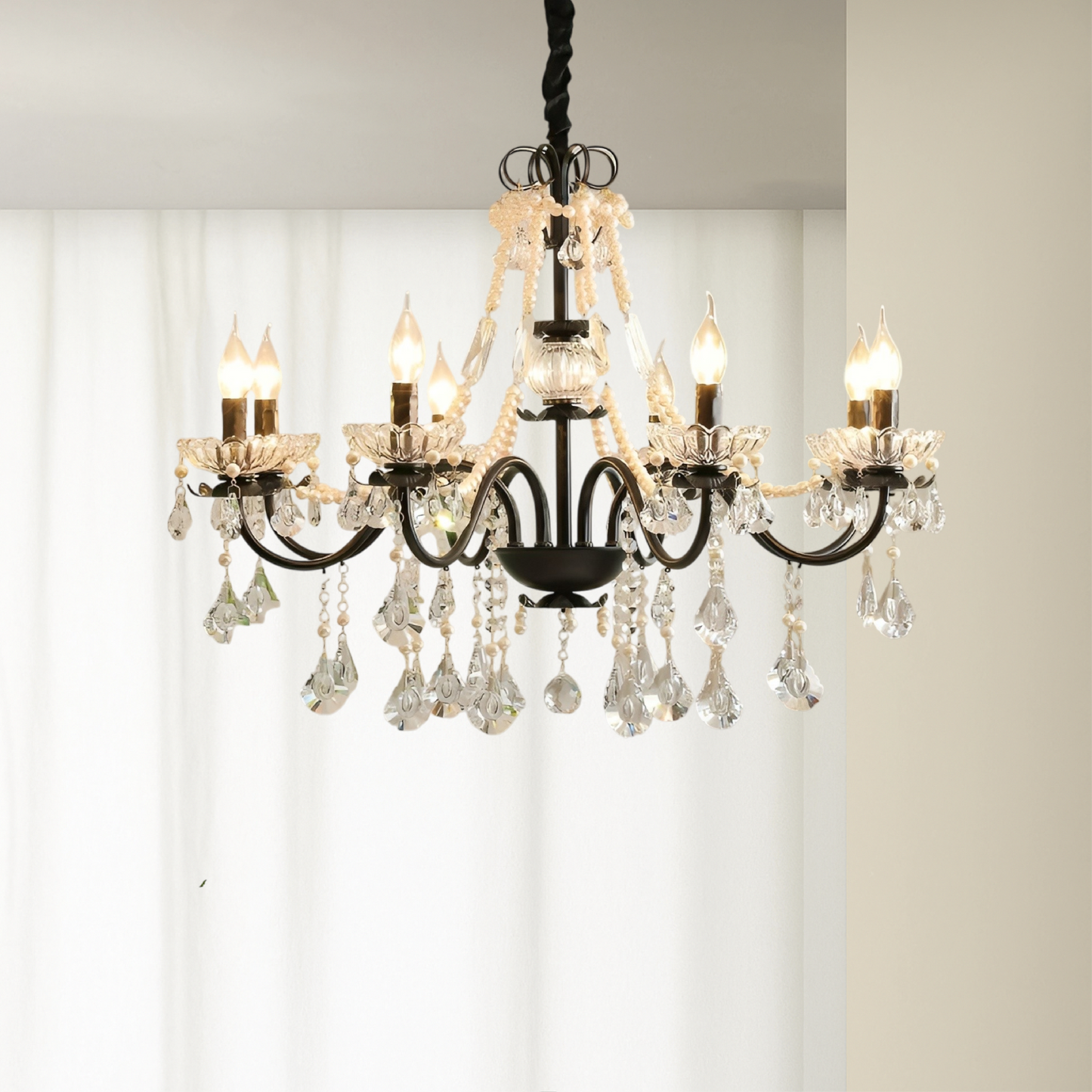 Black Crystal French Chandelier