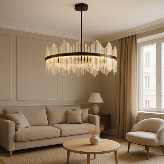 Terri Crystal Black Chandelier