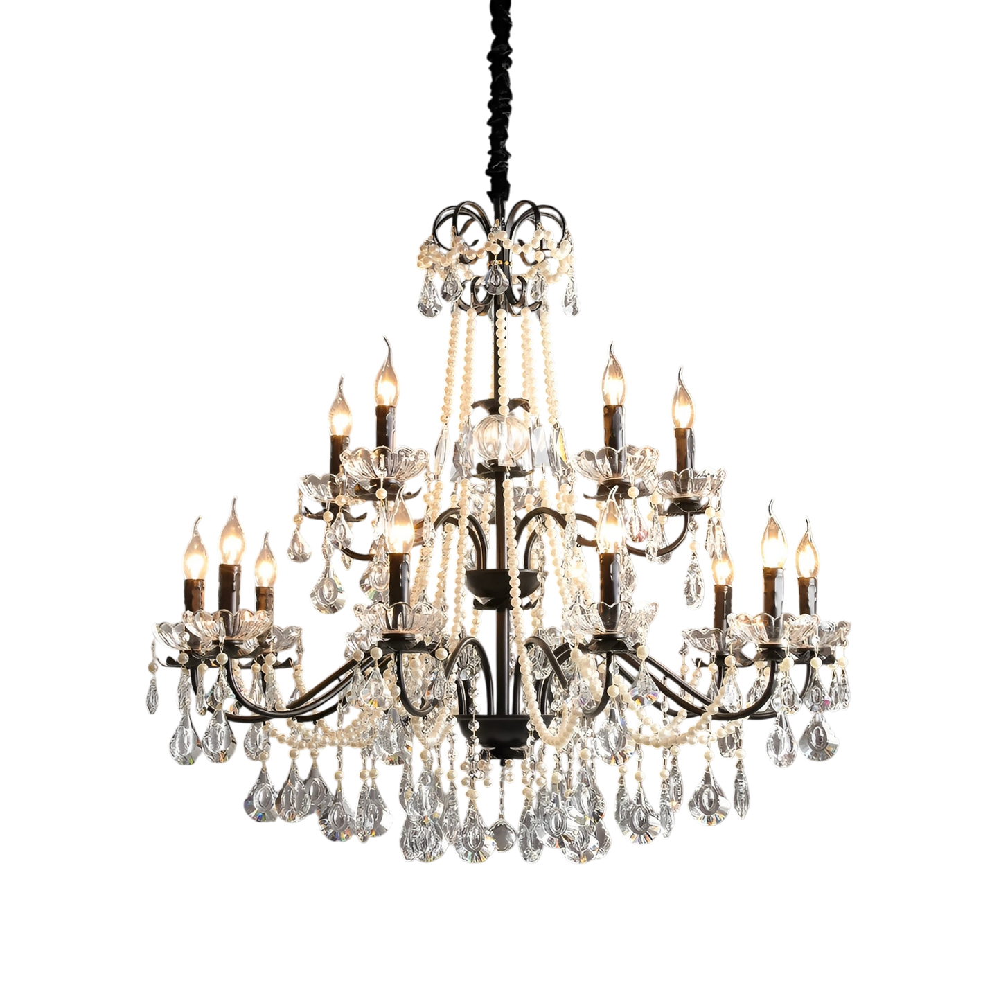 Black Crystal French Chandelier