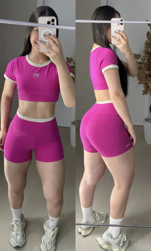 Conjunto Gelato short poliamida premium de manga curta bicolor