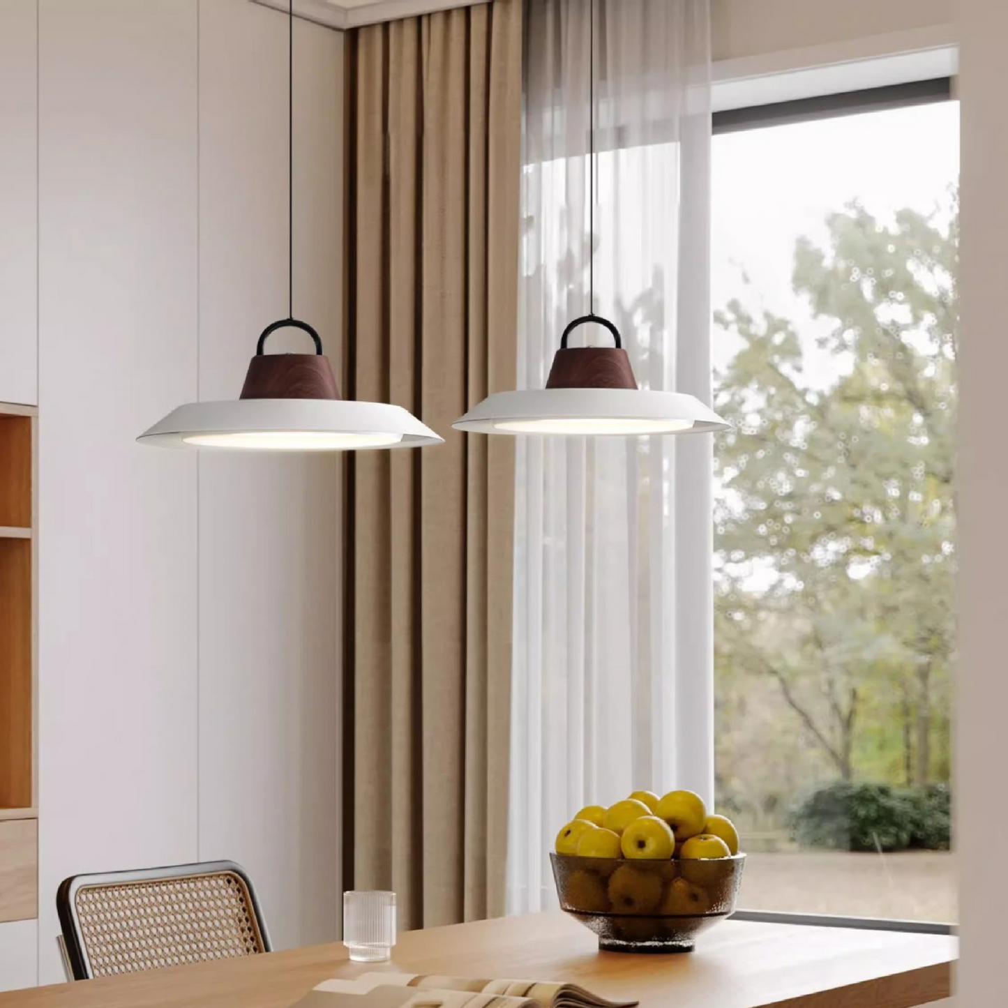 Scandinavian Wood/Metal Pendant Light