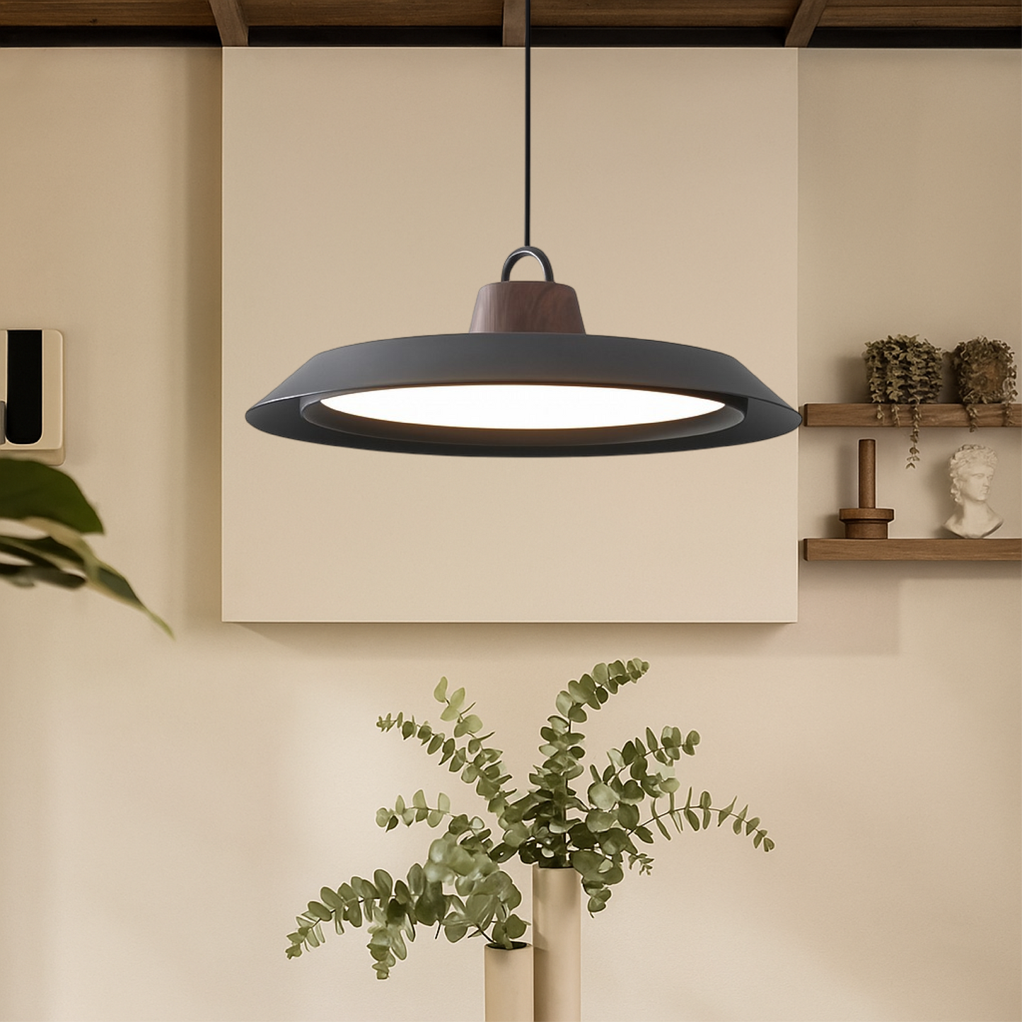 Scandinavian Wood/Metal Pendant Light